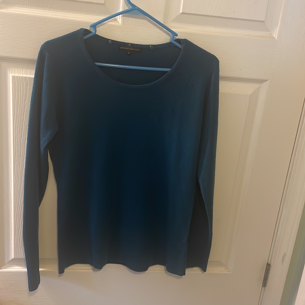 Private property turquoise colored  medium lightweight for petite sweater